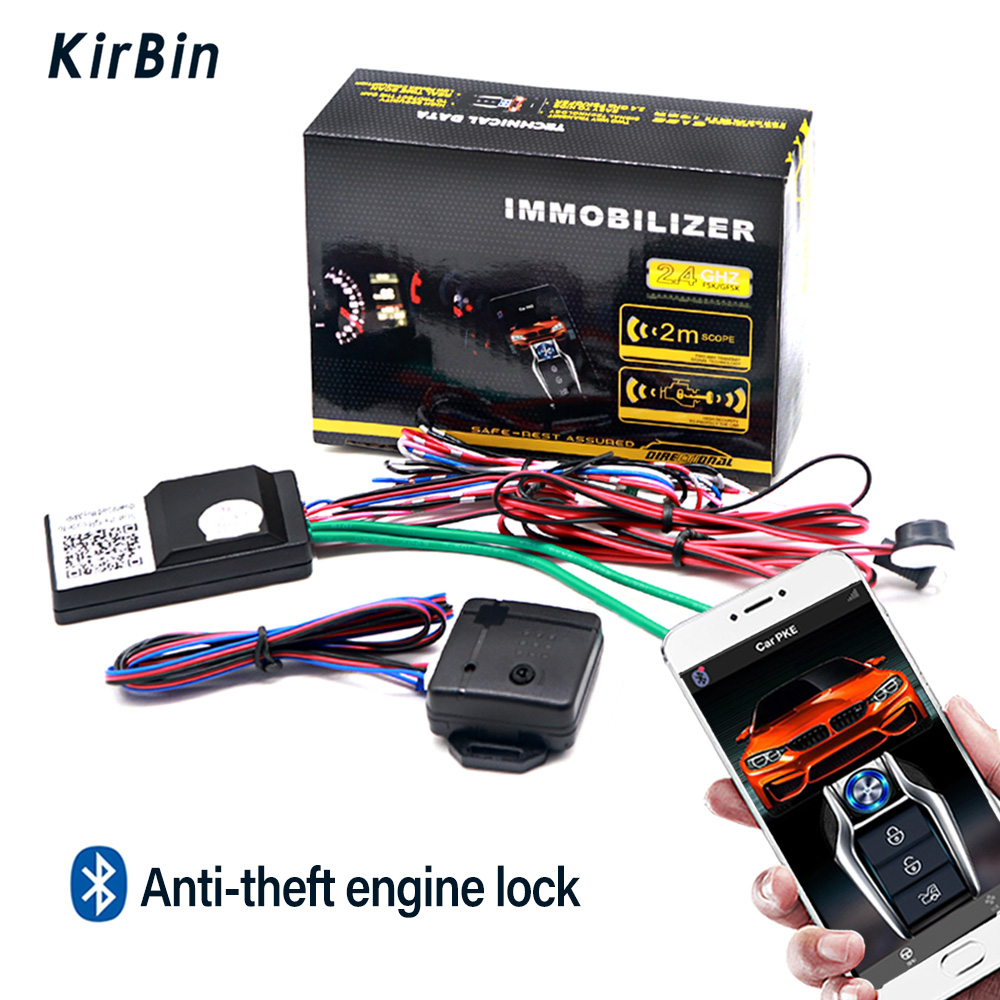 ユニバーサルカーアラーム 2.4GHz RFID 盗難防止エンジンロック車のイモビライザー抗ハイジャック回路カットオフデバイススマート APP キー