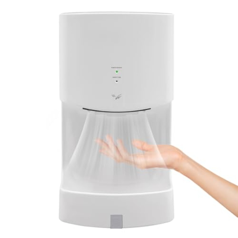 業務用・家庭用壁掛け自動ハンドドライヤー ステンレスボディ シルバー色 1000W高速乾燥