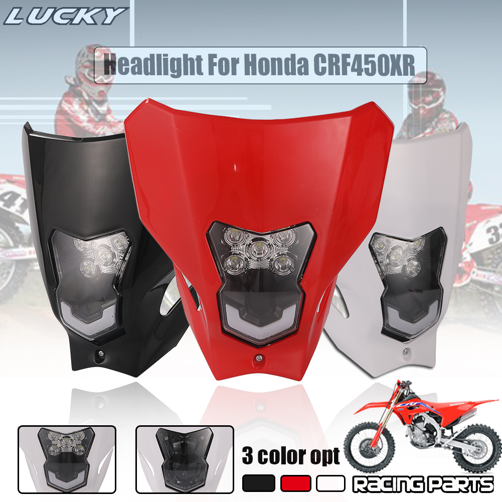 オートバイのヘッドライトヘッドランプ LED ヘッドライトフェアリングホンダ CRF450 CRF450XR CRF450L CRF250 スーパーモトダートバイクエンデューロ 19-2020