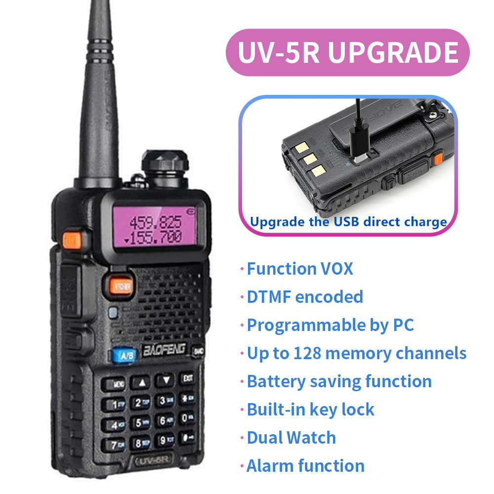 BaoFeng トランシーバー UV-5R 高品質 5 ワットデュアルバンド長距離 128CH ポータブルハンドヘルド通信ハム双方向ラジオ Outd