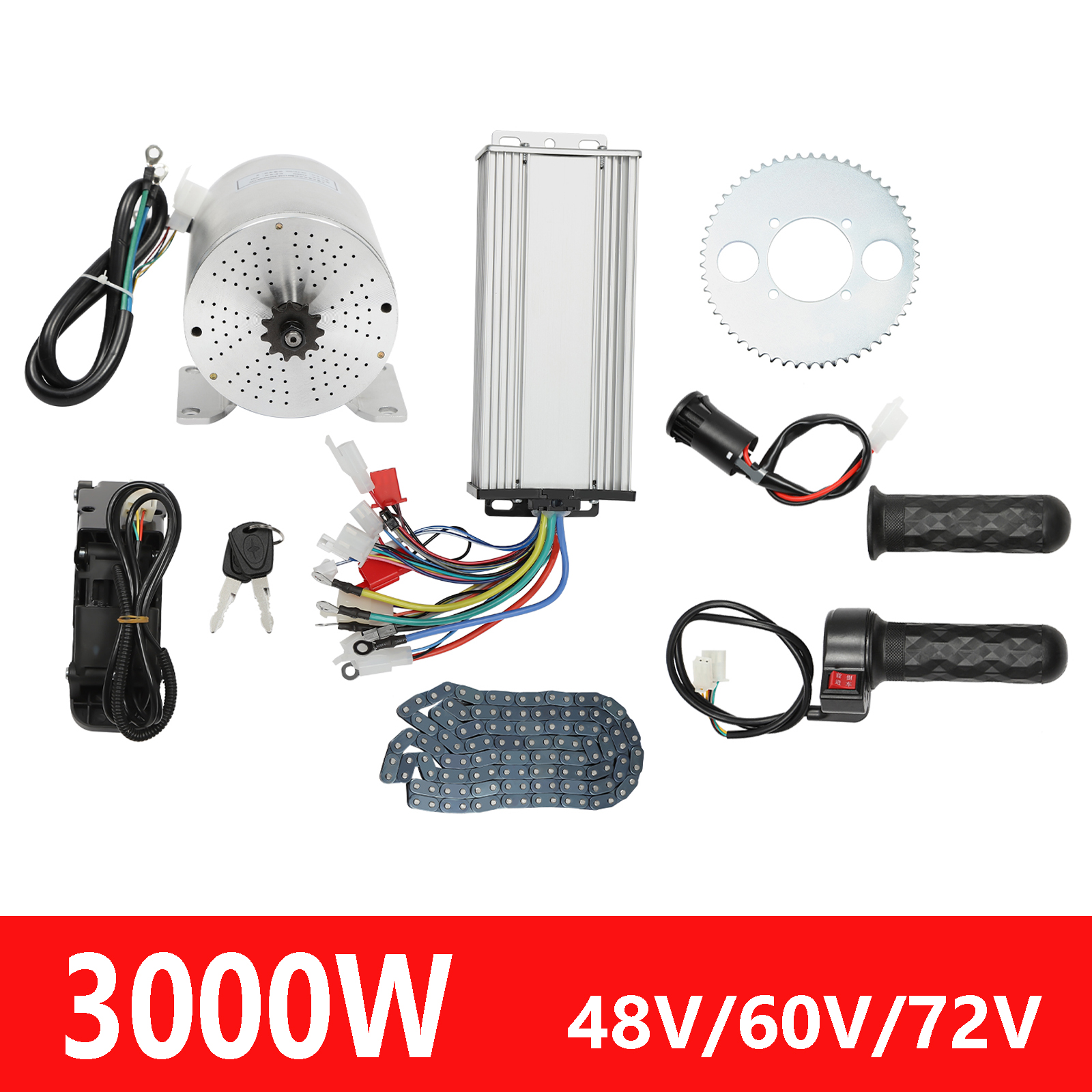 3000 ワットブラシレスモーターキット 48V-60V-72V コントローラとスロットル付き電動スクーター E-バイクオートバイ変換キット