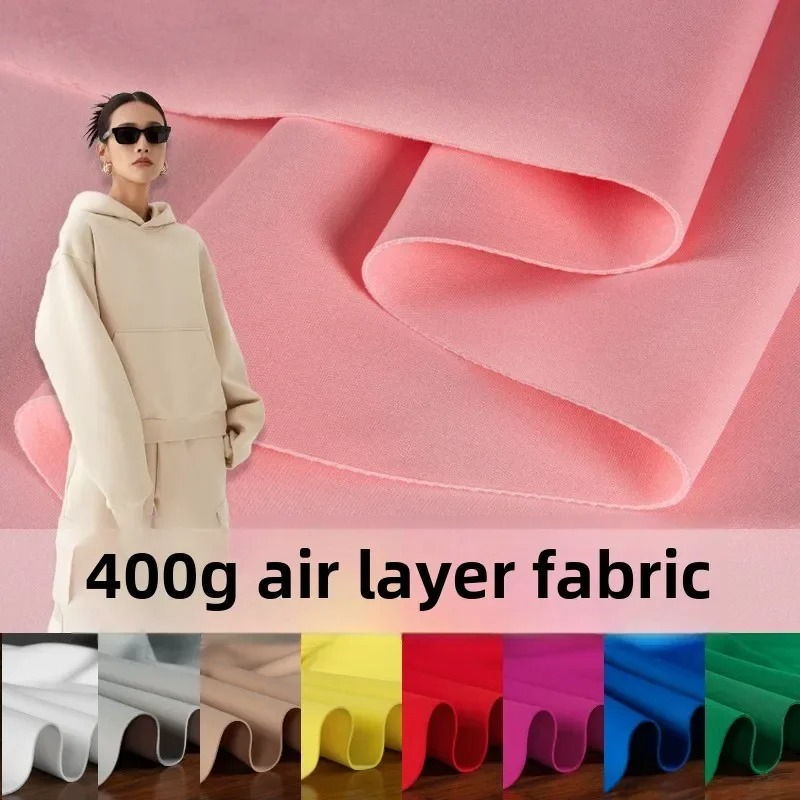 Super Thick Air Layer Fabric Four Sided Elastic Hoodie Jacket Stiff Contour Apparel Sewing Fabric Wholesale Cloth Meters Diy