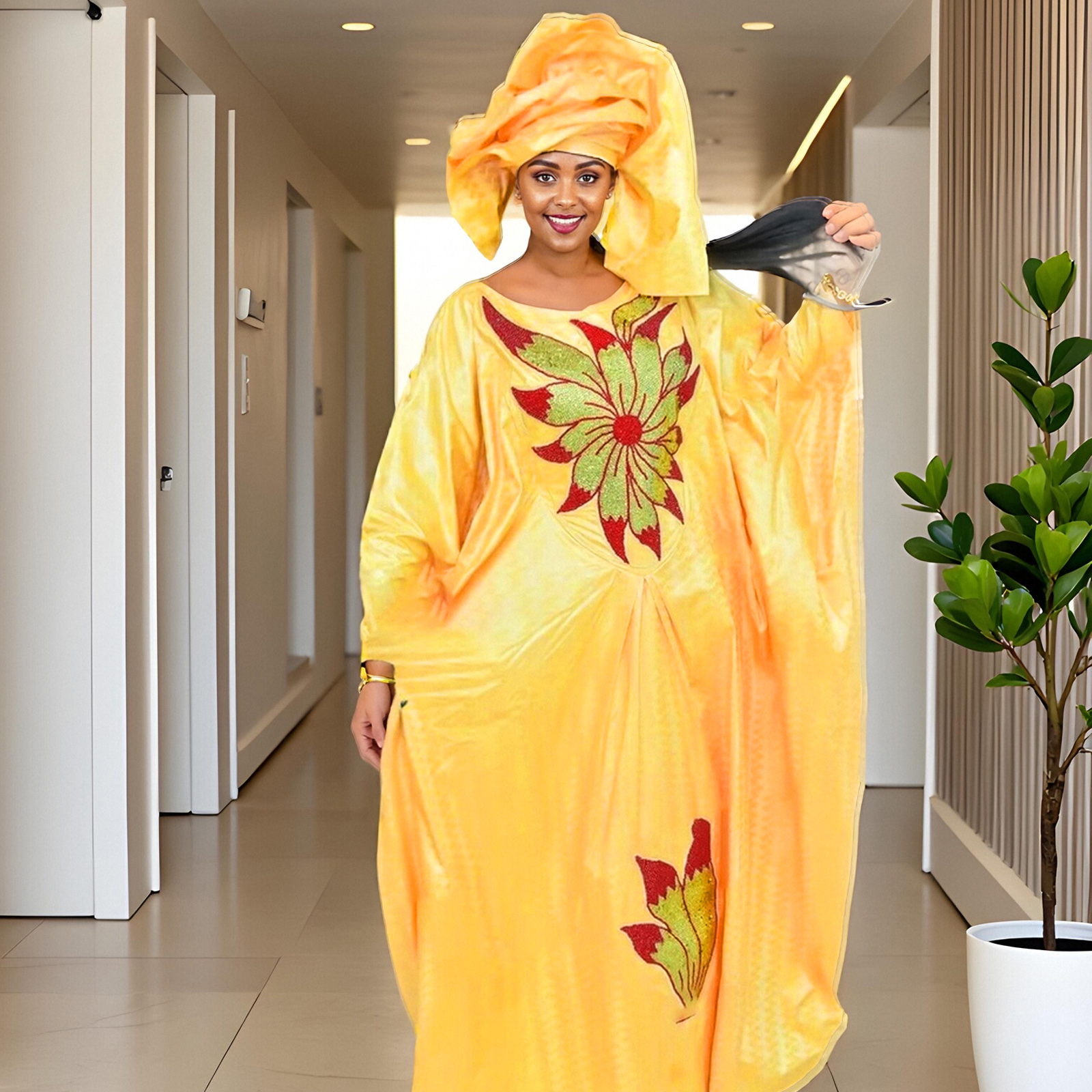 女性のためのアフリカのドレス高級 Boubou 素材豊富な刺繍デザイン