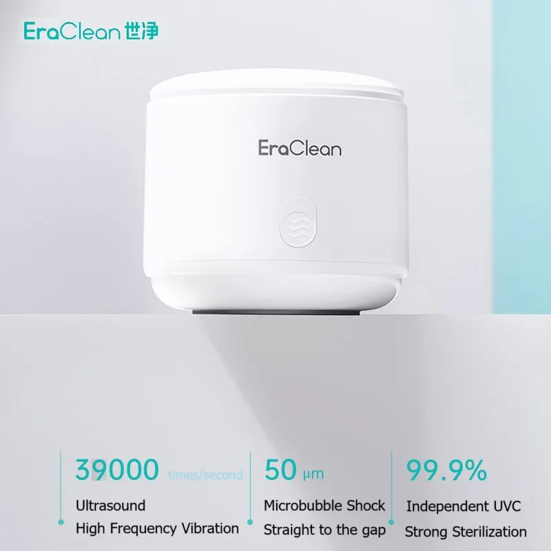 MI Eraclean 超音波クリーナー目に見えないブレースミニポータブル洗浄機収納袋付き充電式義歯クリーナー