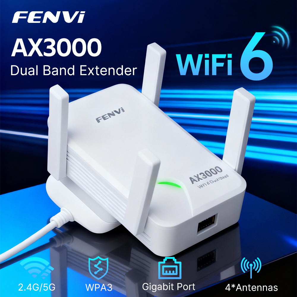 FENVI AX3000 WiFi 6 リピーター デュアル バンド 2.4 グラム/5 GHz 802.11AX ギガビット ワイヤレス エクステンダー Wi-Fi 6 信号ブースター長距離アンプ