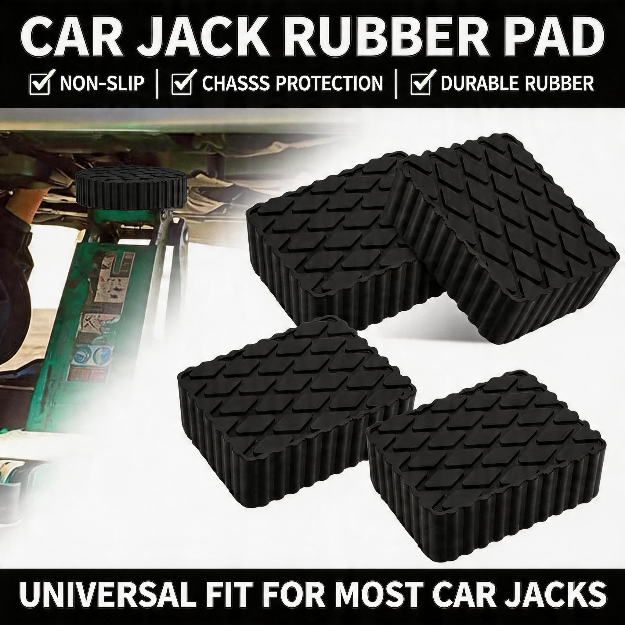 ソリッドラバーリフティングパッド 高耐久リフティングブロック 車のジャッキ用滑り止めスペーサー ジャッキとラック用の防食プロテクター