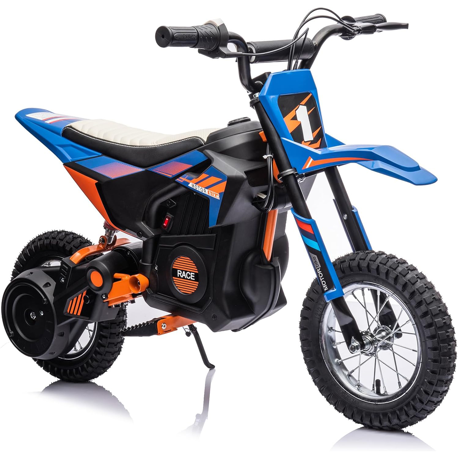 24V 250w 電動ダートバイク 子供用 8-14 最大 13.6MPH(22Km/h) オフロードモーター電動バイク スプリングサスペンション付き