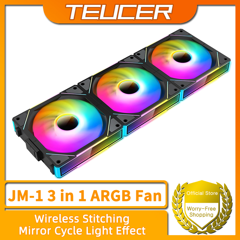 TEUCER JM-1 PC冷却ファン ARGBミラーサイクルライトエフェクト 800-2000RPM PWM 水冷対応 360mmクーラーファン