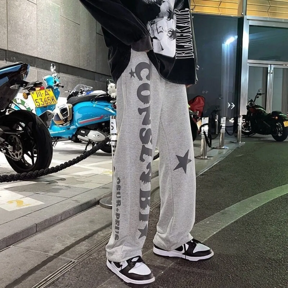メンズファッションクール軽量スウェットパンツ無地ジョガープリント男性だぶだぶのパンツストリート長ズボン男性多用途
