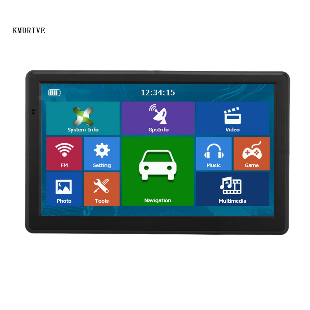 KMDRIVE 7 インチ HD カー GPS ナビゲーション Sat Nav 256/16GB ナビゲーター FM MP3/MP4 プレーヤー