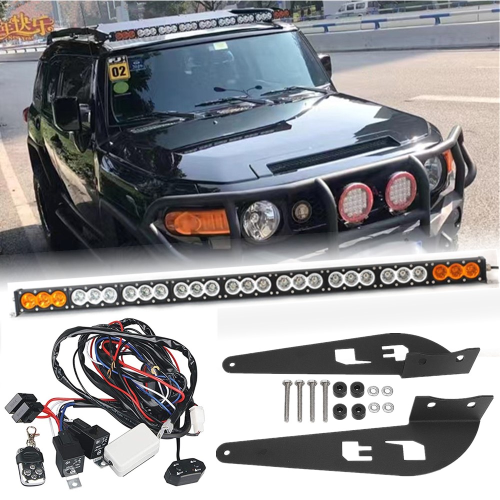 車の屋根ホワイトアンバー 50 インチ 270 ワット Led ワークライトバー取付ブラケット付きトヨタ FJ クルーザー 2007-2014 アクセサリー