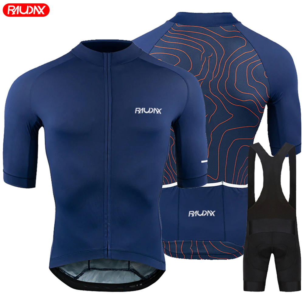 ユースサイクリング 2025 男性夏半袖サイクリングジャージセット MTB マイヨ Ropa Ciclismo 自転車着用通気性サイクリング服