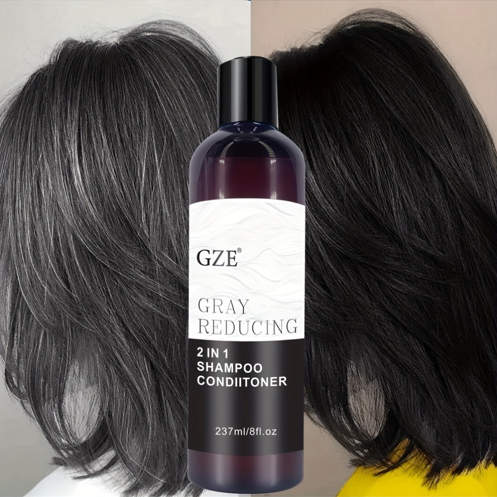 GZE Grey Reducing 2-In-1 シャンプー コンディショナー - 柔軟特性 白髪に別れを告げる 不要な白髪のトーンを除去する