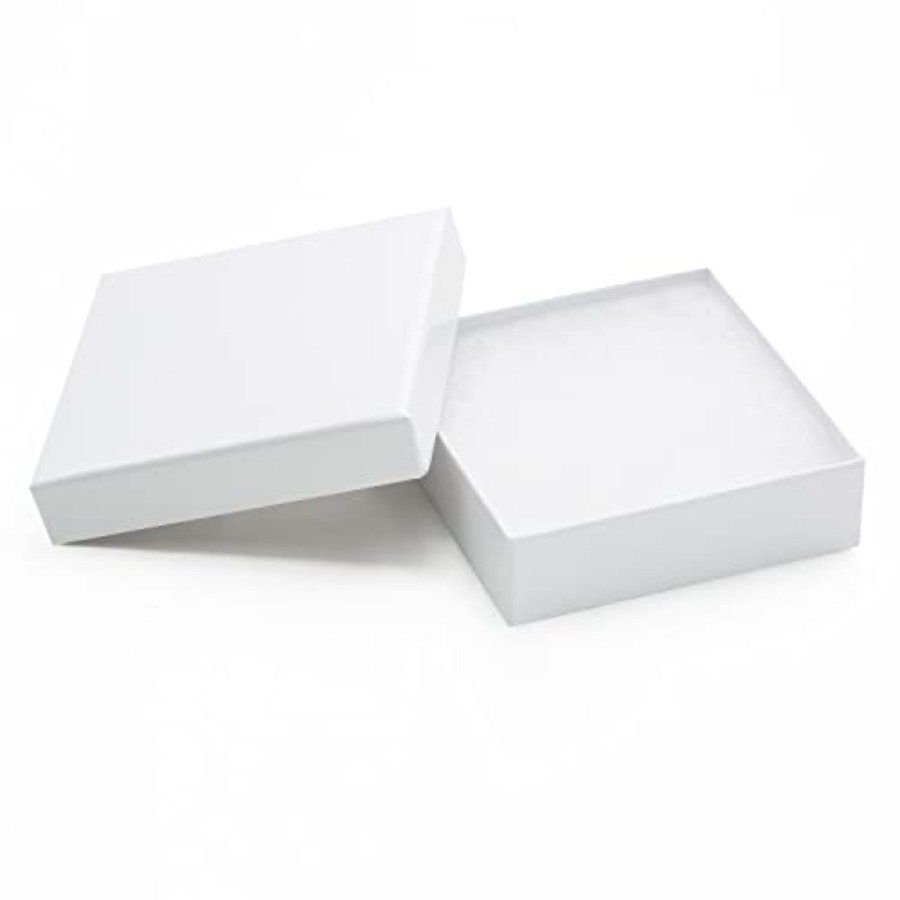 Magicool 20 パック 3.5x3.5x1 インチ ボール紙ジュエリーボックス ネックレス、ブレスレット、イヤリング、小さなギフト包装、ジュエリーギフトボックス