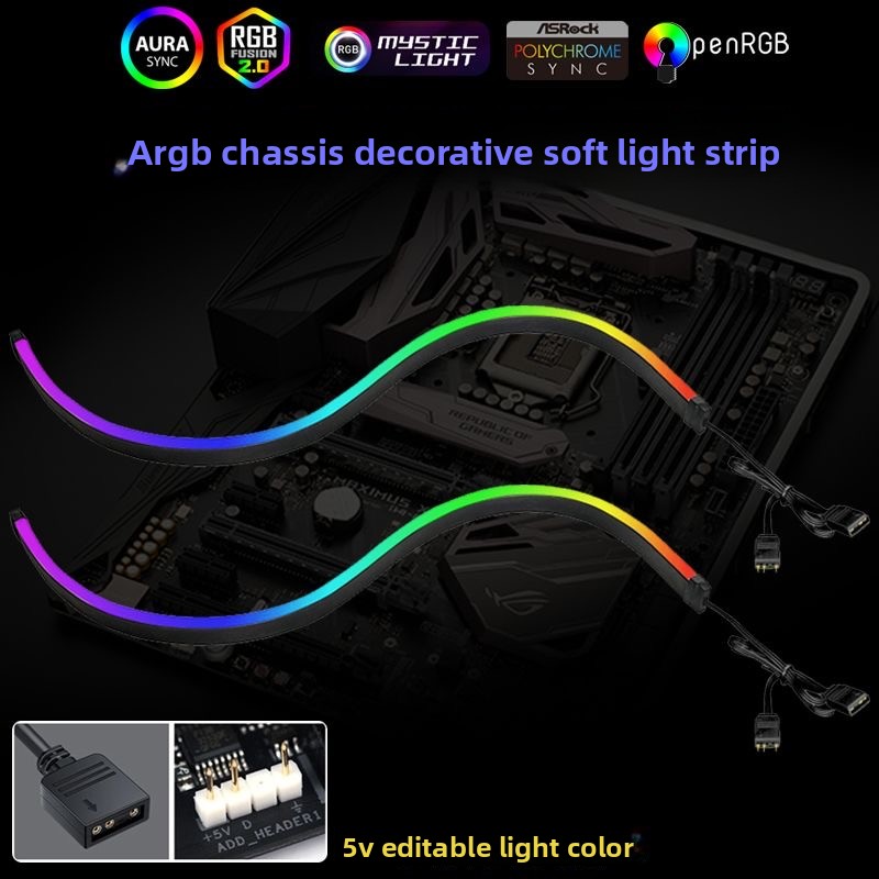 ARGB マザーボード PC ケース装飾 5V LED ストリップ - 画面との RGB ファントム同期、AURA 同期互換 3 ピン LED ストリップ