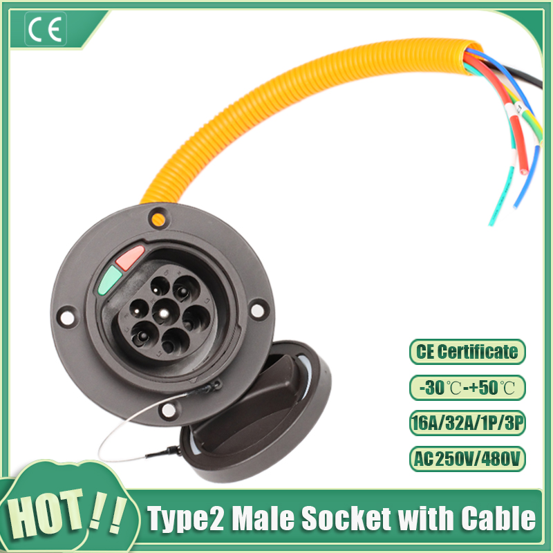 EV 充電 Type2 ソケット 32A シングル三相 IEC 62196‑2 ソケット IP54 防水保護