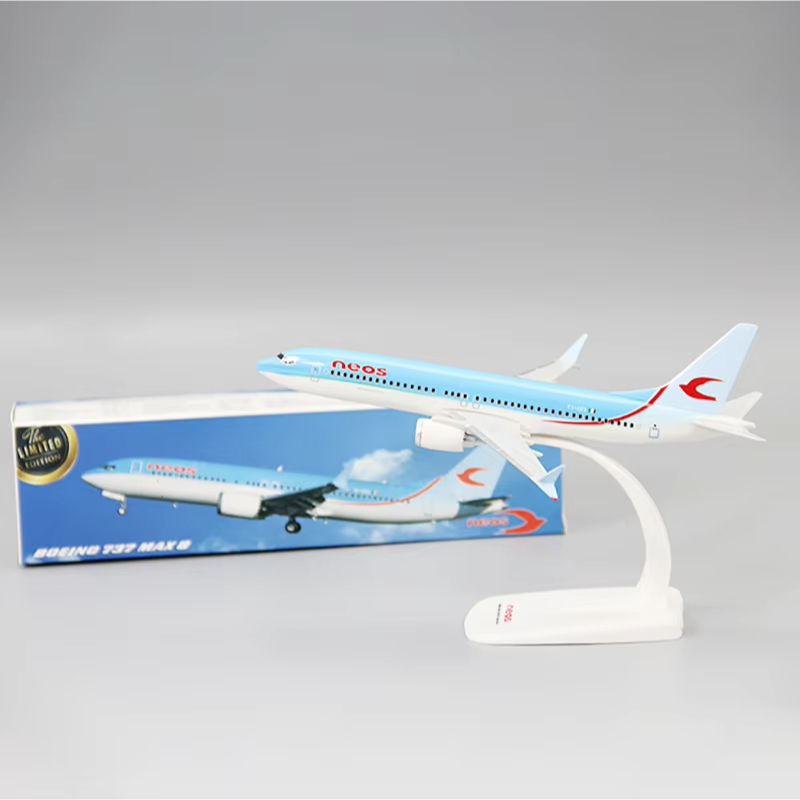1:200 スケール B737 MAX8 ネオス航空 ABS プラスチック飛行機航空機模型玩具アセンブリ樹脂コレクションディスプレイギフトファン