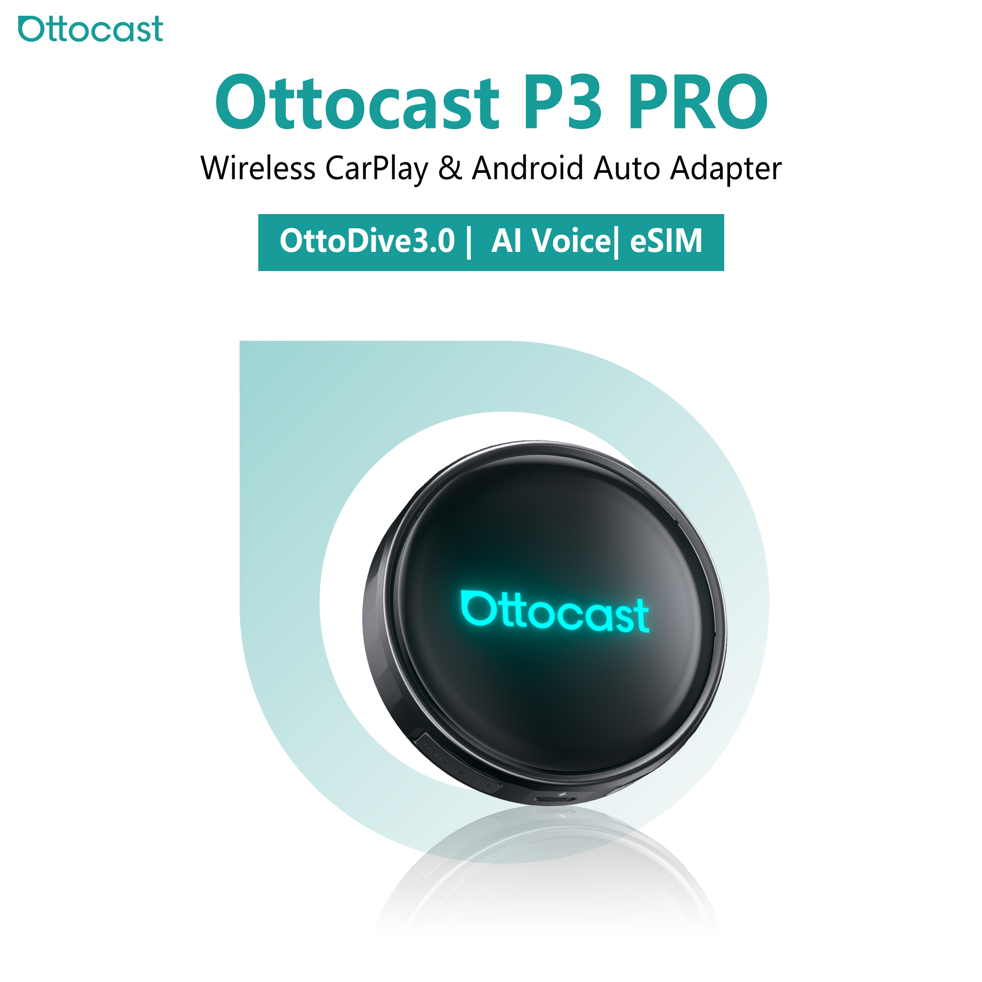 OTTOCAST P3 プロ AI ボックスワイヤレス CarPlay Android 自動 AI 音声スマート SM6225 Android ボックスカーアクセサリー VW トヨタベンツ用