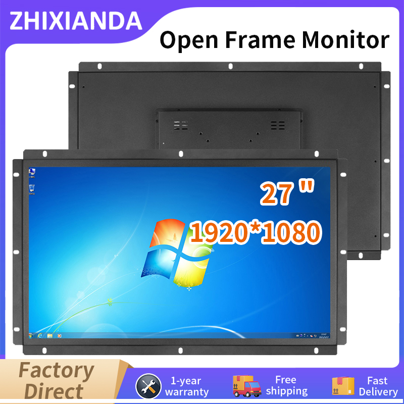 Zhixianda 27 インチ 1920*1080 オープンフレーム産業用モニター容量性タッチスクリーンディスプレイ BNC VGA AV HDMI USB インターフェイス