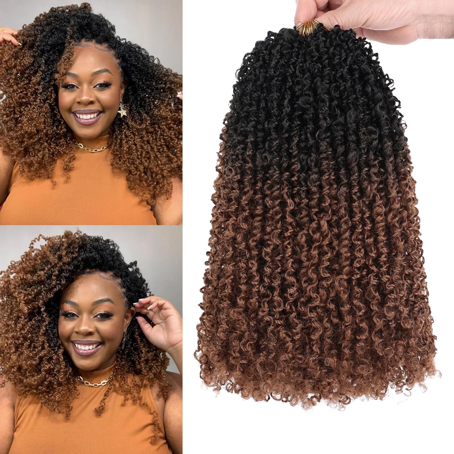 7 パックプレループヤンキーツイストかぎ針編み三つ編みヘア合成ナチュラルブラックプレツイストパッションツイストボヘミアンかぎ針編み三つ編みヘア
