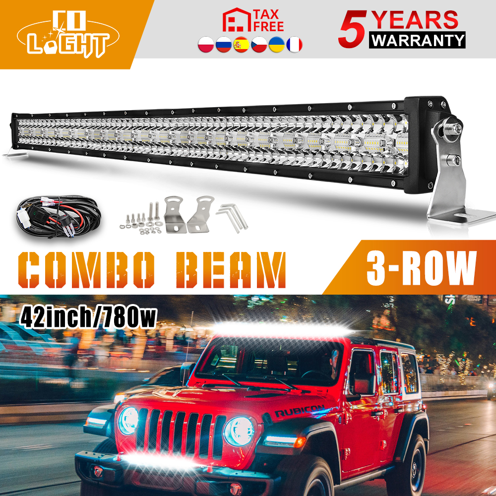 CO LIGHT 12D 42 インチ 780W LED ライトバー 3 列コンボ LED ビーム LED ワークライト運転オフロード車トラック 4x4 SUV ATV ボート 12V 24V