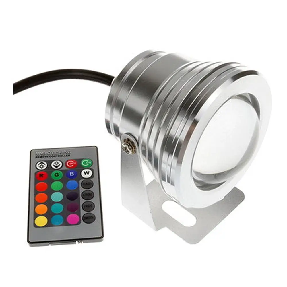 IR リモート 12V 10 ワット RGB カラフルなプール LED スポットライト風景庭園噴水水中装飾 IP67 防水スポットライトランプ