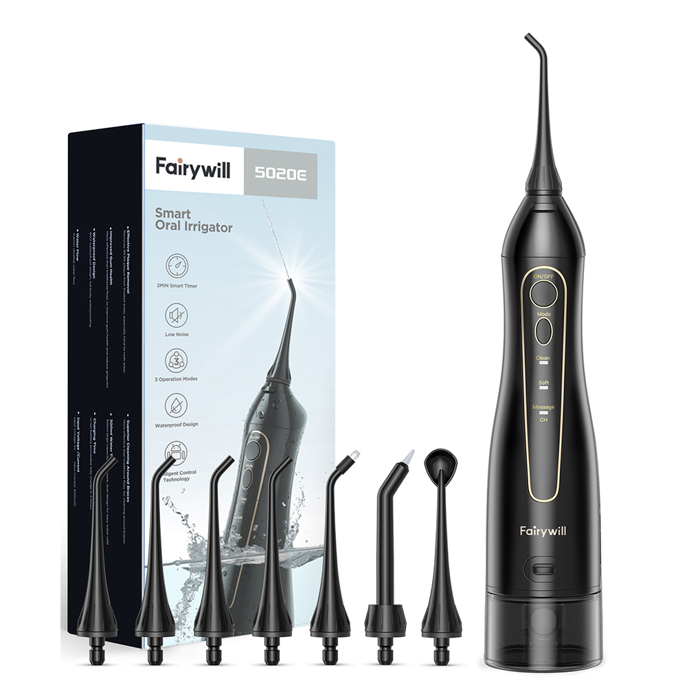 Fairywill ウォーターフロッサ歯 300 ミリリットル口腔洗浄器充電式ポータブル歯科 3 モード水タンク防水歯クリーナー
