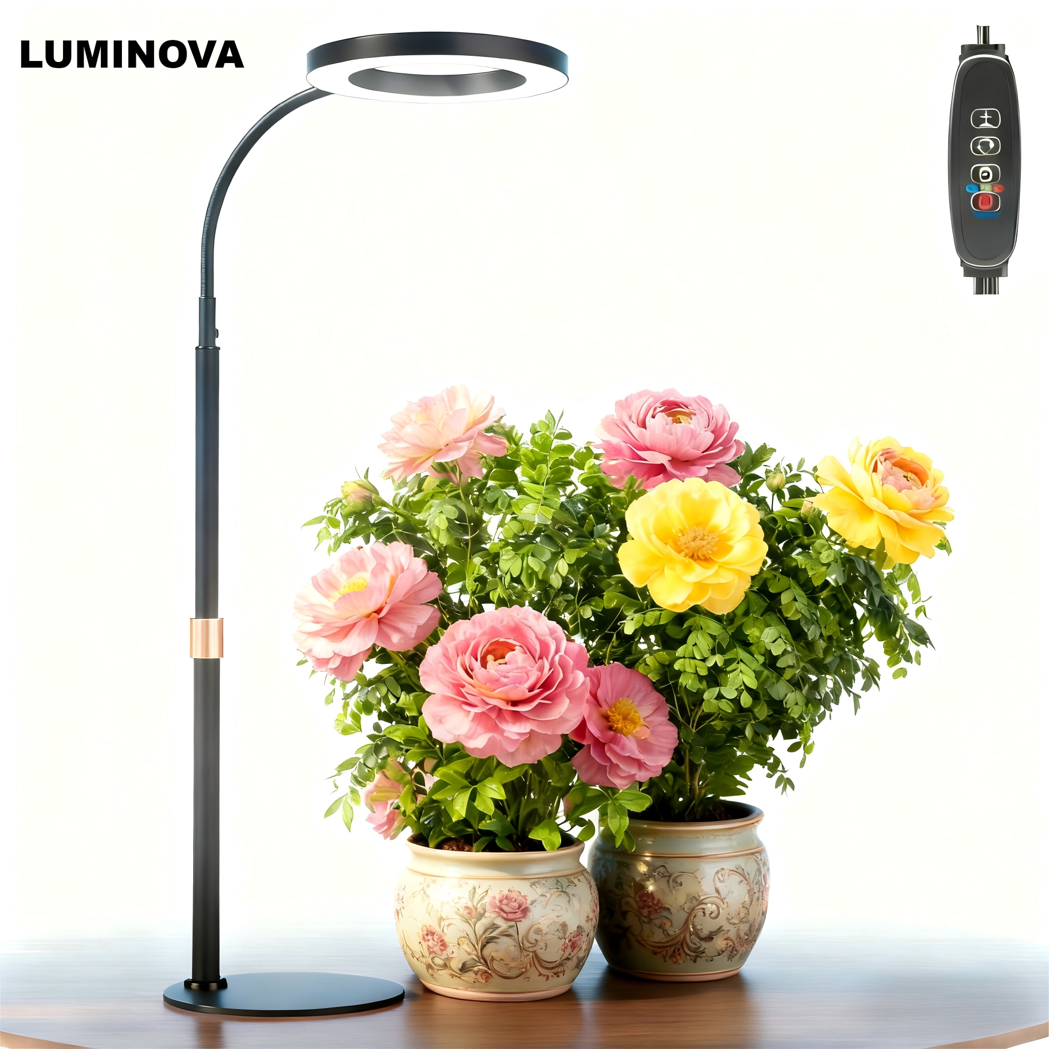 屋内植物育成用 LED 植物ライト ライト スタンド付き 自動タイマー 3H/9H/12H 調光可能 フルスペクトル デスクグローランプ