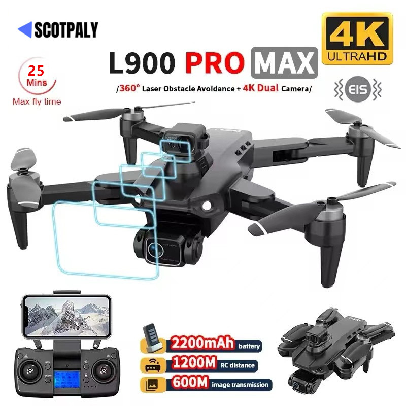 L900 Pro MAX プロフェッショナルドローン 4K カメラ付き WIFI 360 障害物回避オプティカルフロー FPV ブラシレスモーター Quadcopter RC ドローン