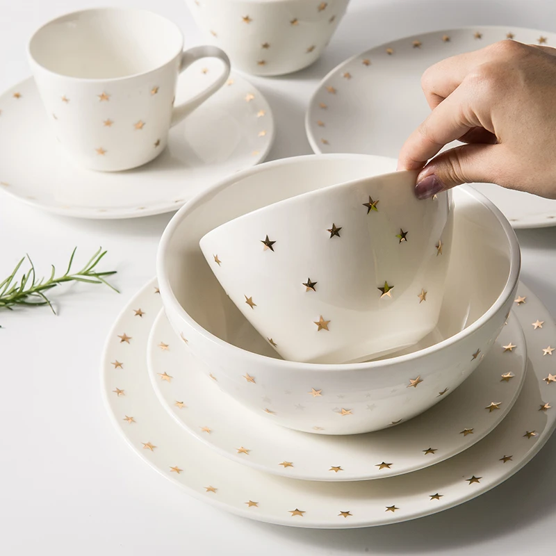 北欧スター食器セラミック食器ホームクリエイティブ食器食器丼スプーンキッチンダイニングルーム装飾食器