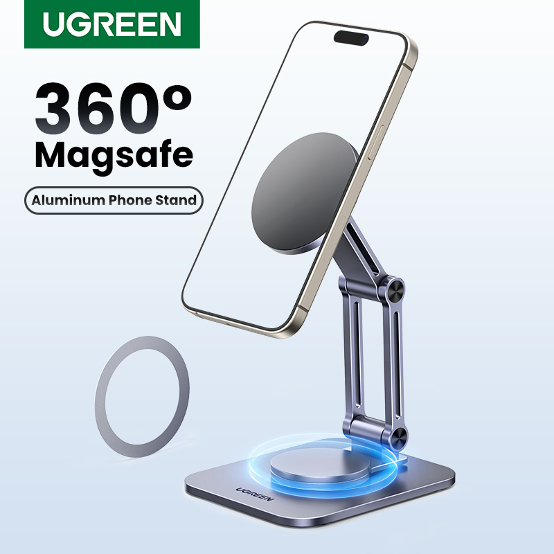 UGREEN 磁気電話スタンド Magsafe iPhone 16 15 14 Pro Max Xiaomi Samsung Huawei 360 度回転アルミ携帯電話ホルダー