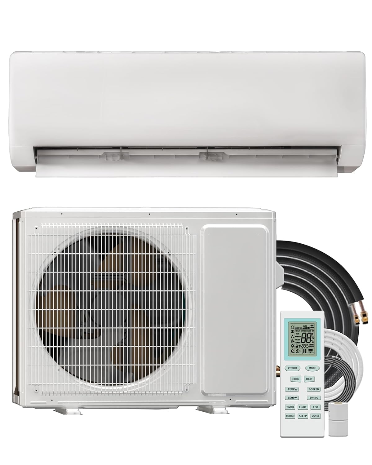 ミニスプリット AC/暖房システム、エネルギー効率の高いインバーター AC ユニット、1 トン ヒートポンプ、12000 BTU エアコン、カスタム