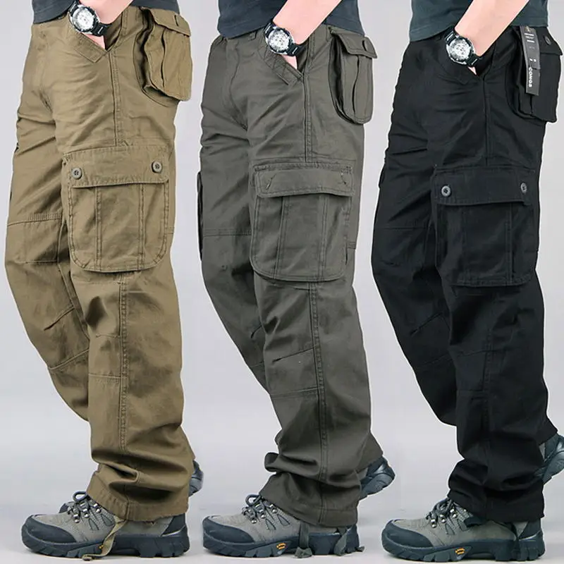 タクティカルカーゴパンツ男性綿オーバーオール屋外作業ズボンビッグサイズ Hombre 服迷彩ハイキングパンツ