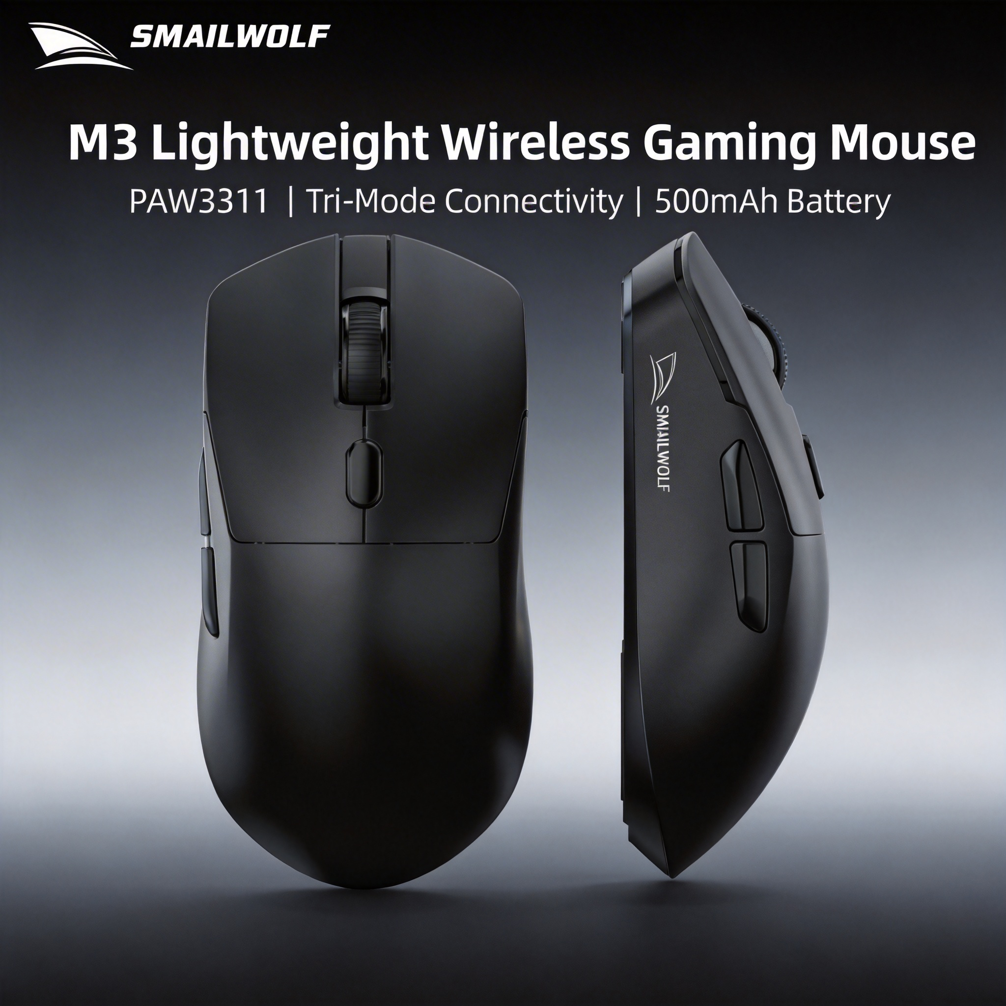 SMAILWOLF M3 PRO ワイヤレス Bluetooth 3 モードマウス E スポーツゲーミングラップトップデスクトップ PAW3311 有線ホーム軽量 FPS