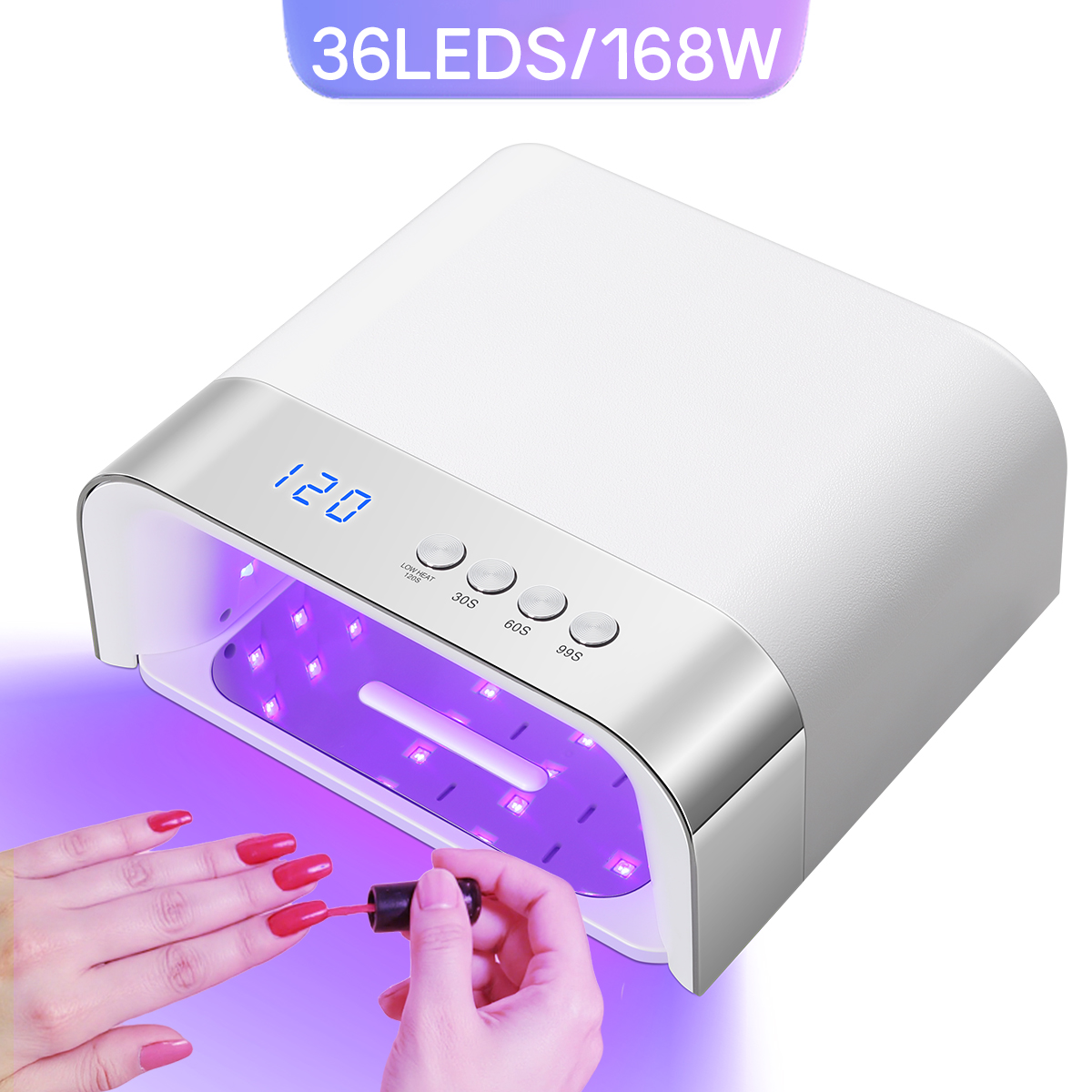 168 ワット UV LED ネイルランプ 36LEDS ジェルポリッシュ乾燥ランプ自動感知 4 タイマープロフェッショナルネイルドライヤーマニキュアサロンツール