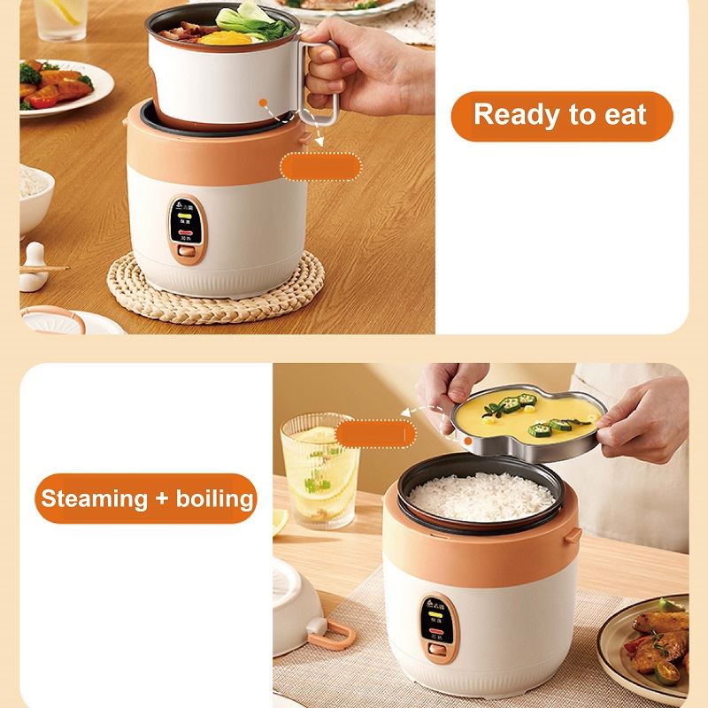 1.2L 多機能炊飯器低電力寮鍋電気調理鍋ノンスティックポット自動保温蒸し器ポット 200 ワット