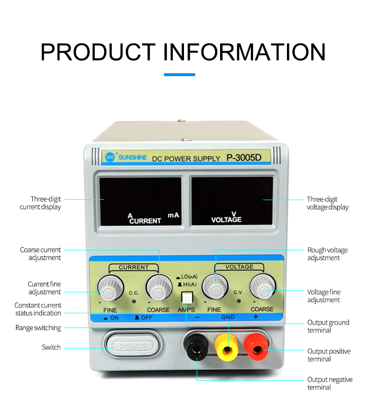工場出荷時の価格 SUNSHINE P-3005D 30V 5A DC 電源携帯電話修理用