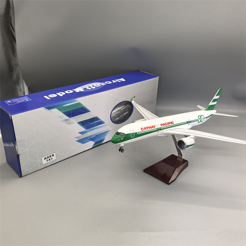 1:142 スケールキャセイパシフィック航空 A350 80 周年記念飛行機モデル航空機 LED コレクションディスプレイギフト