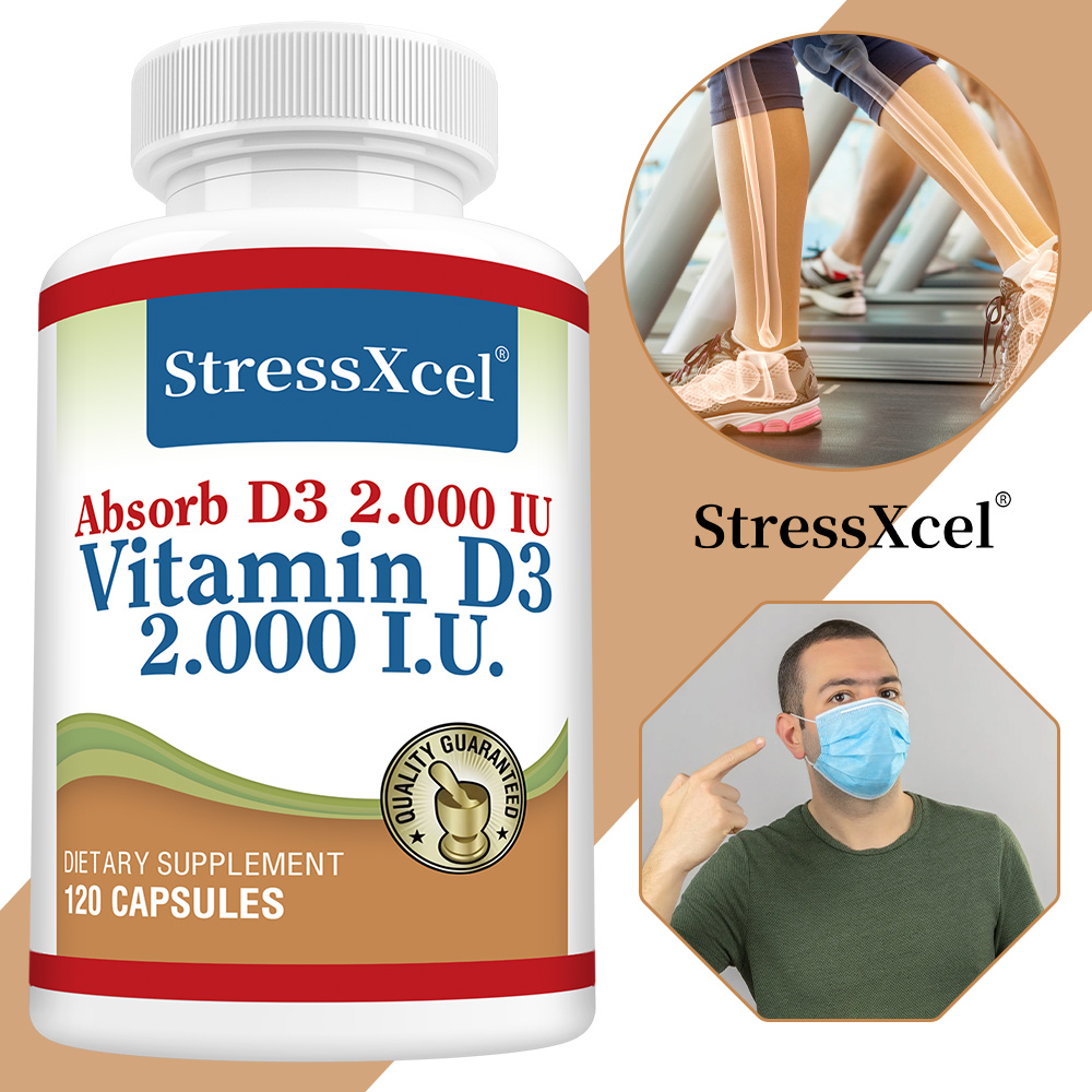 2000 IU Vitamin D3 Capsules - Promotes Healthy Muscle Function and Immune Support, Support Bones and Nervous System Health
