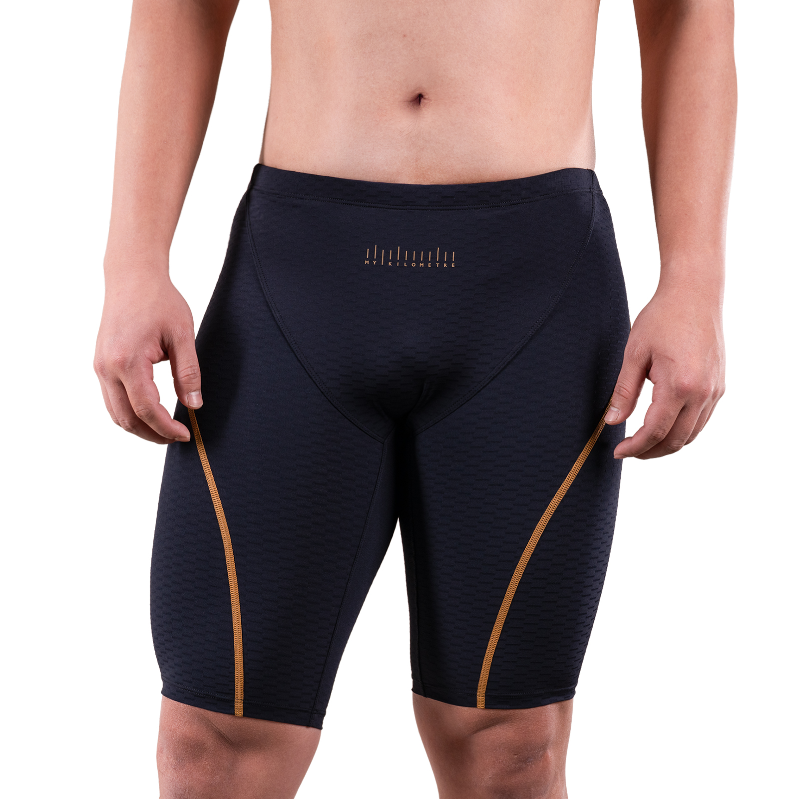 水着 プロフェッショナル スイムジャマー 男性用 耐塩素性 速乾性 ロングタイツ 競技トレーニング用 MY KILOMETER