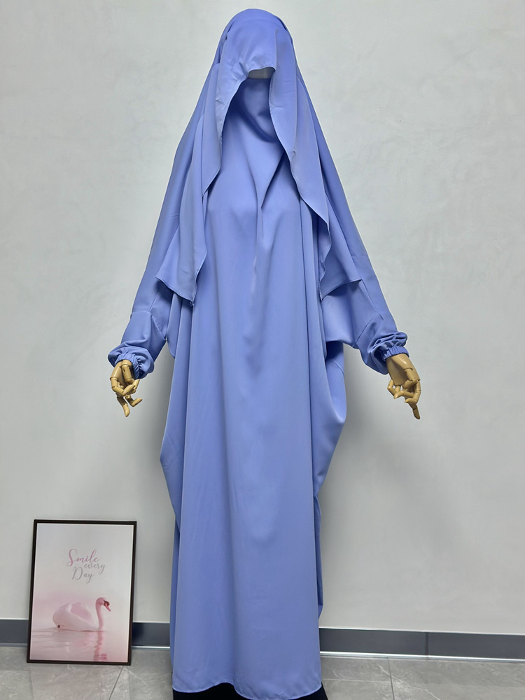 ワンピース祈り衣装イスラム教徒の女性の祈りの衣服アバヤオーバーヘッドローブヒジャーブドレス祈りドレススカーフメッカ巡礼イスラム服