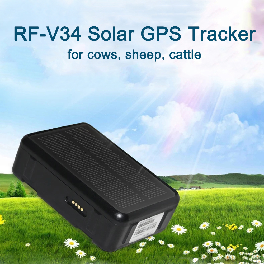 RF-V34 GPS トラッカー 2 グラム GSM 太陽光発電強力な磁気馬羊牛牛馬車両車 GPRS ロケーター 9000mAh ロングスタンバイ
