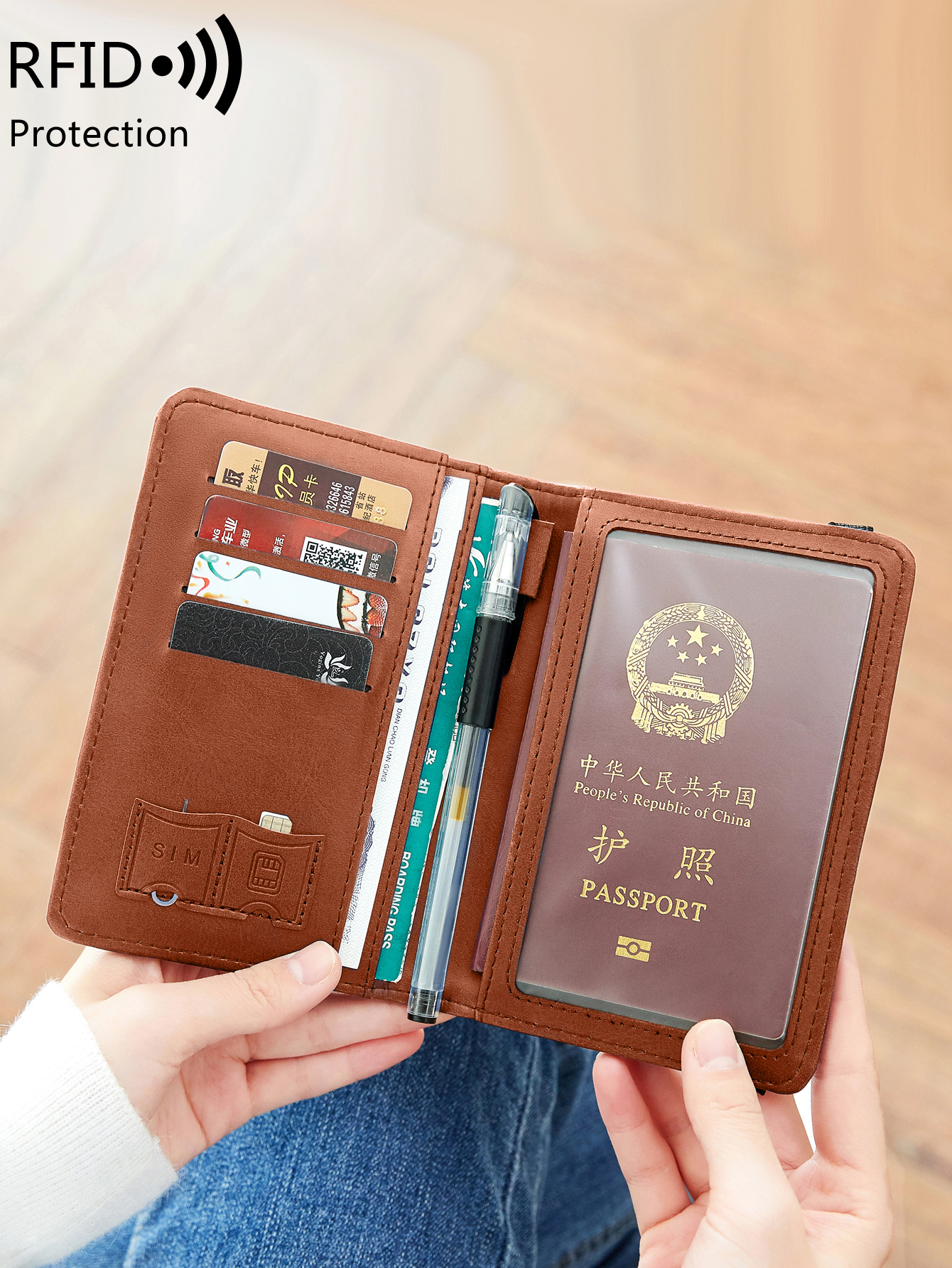 RFID レトロパスポートセット PU レザークレジットカードホルダーワクチン ID ウィンドウカードセットパスポートバッグ男性と女性のトラベルアクセサリー