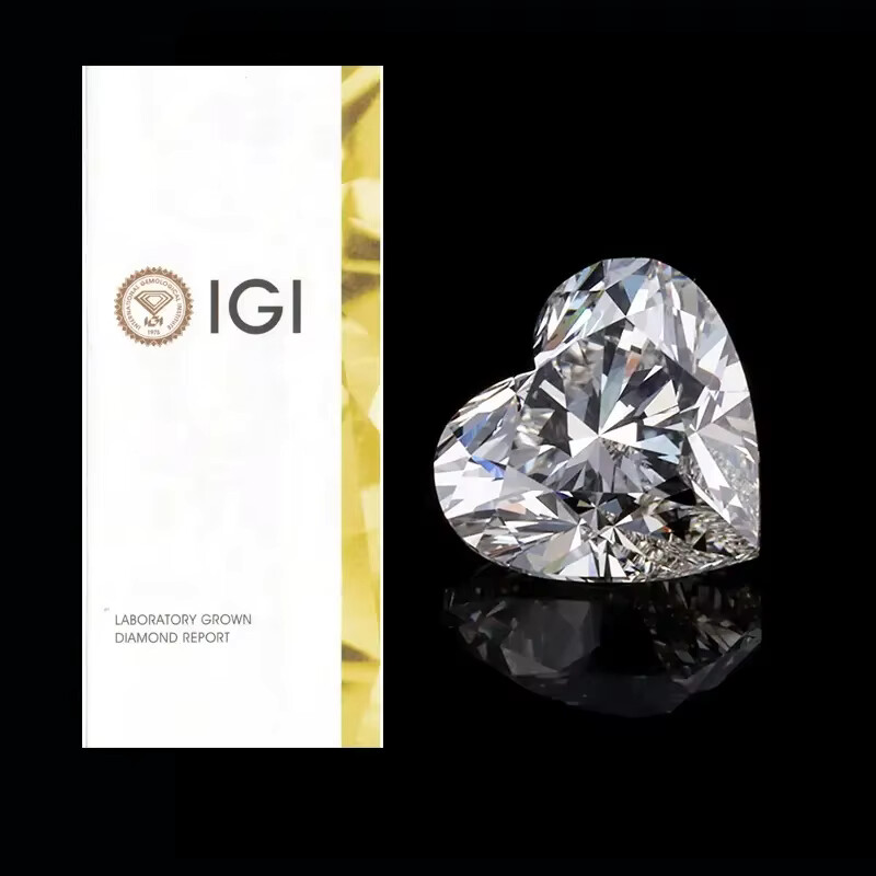 ハート形ラボ グロウン ダイヤモンド IGI 証明書付き 1ct 1.5ct 2ct 2.5ct 3ct 5ct CVD HPHT ラボ作成ダイヤモンド卸売