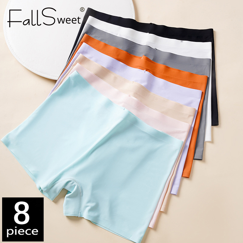 FallSweet 8 個アンチシースルーアイスシルク通気性シームレスパンティー女性のためのソフト通気性下着セクシーな女性ランジェリー