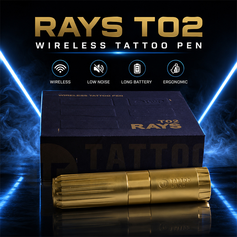 RAYS T02 プロフェッショナルワイヤレスタトゥーペン、人間工学に基づいたデザインのアートメイクマシン、プロのタトゥーアーティスト向け