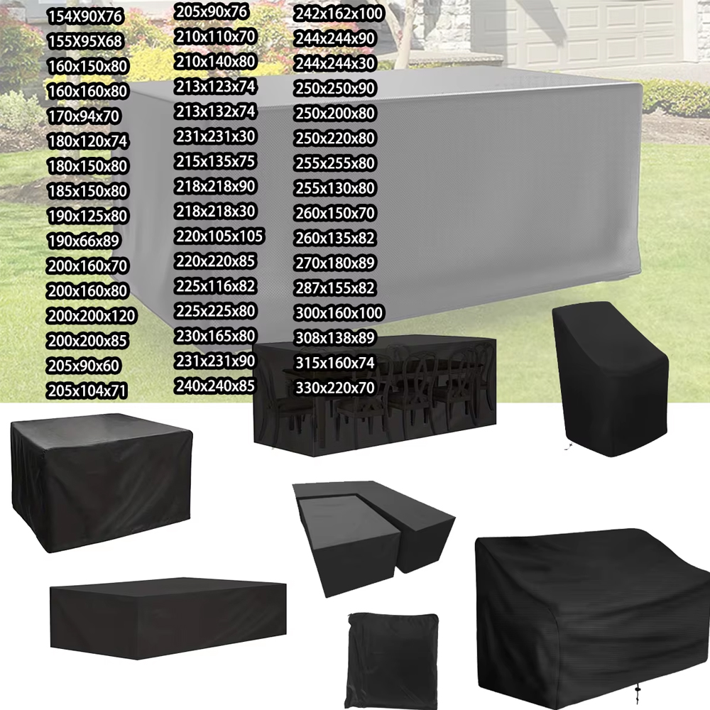 218 Sizes of Patio Furniture Covers, Table and Chair Covers, Waterproof, Dustproof, UV-proof 210D Oxford Cloth Protective Cover