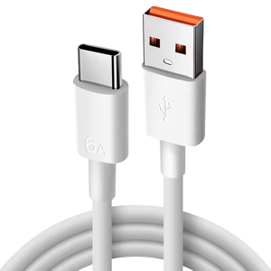 工場直販の売れ筋CタイプUSBケーブル、6A急速充電、PVC被覆編組急速充電器、データケーブル、電話用USB-Cケーブル。