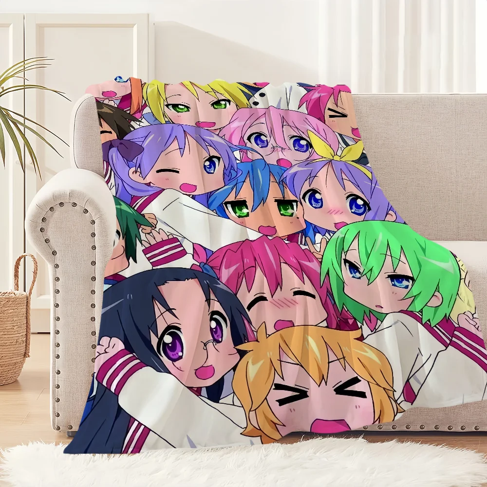 アニメらき☆すたかわいいスローブランケットソフト居心地の良い昼寝ぬいぐるみリビングルームオフィス寝室に最適誕生日ホームキッズギフトに最適