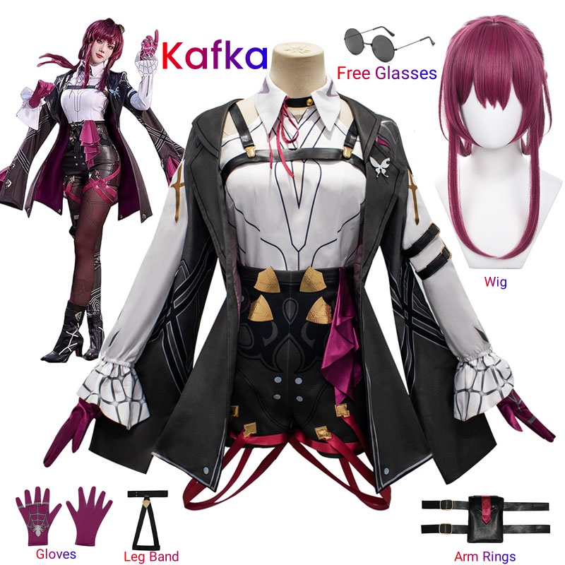 Honkai スターレールコスプレ衣装 Honkai カフカコスプレ衣装ハロウィンパーティースーツかつらカフカ衣装制服